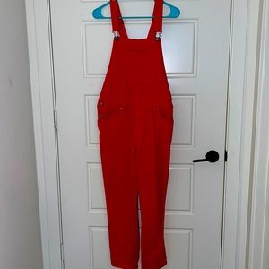 Luck brand red overalls medium
